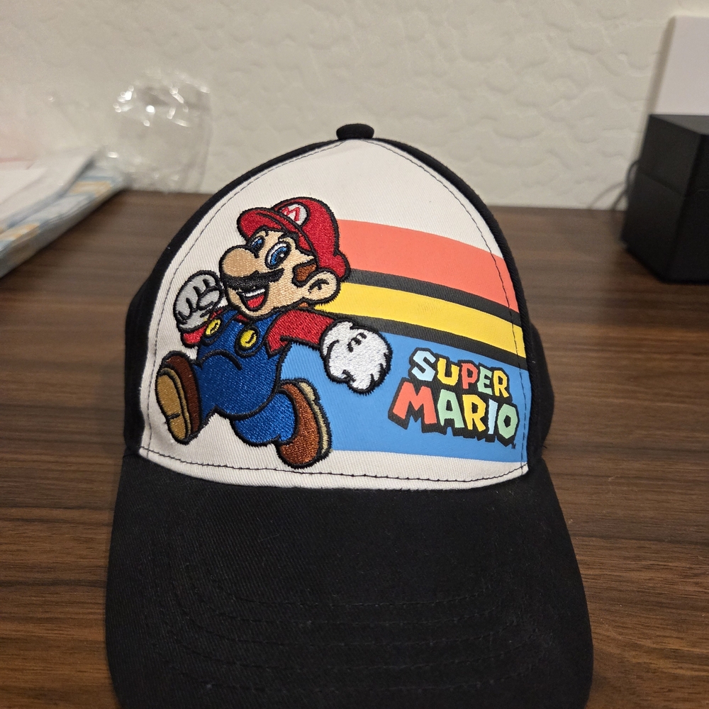Nintendo Super Mario Kids Hat - Black, White, Red, Blue, Yellow